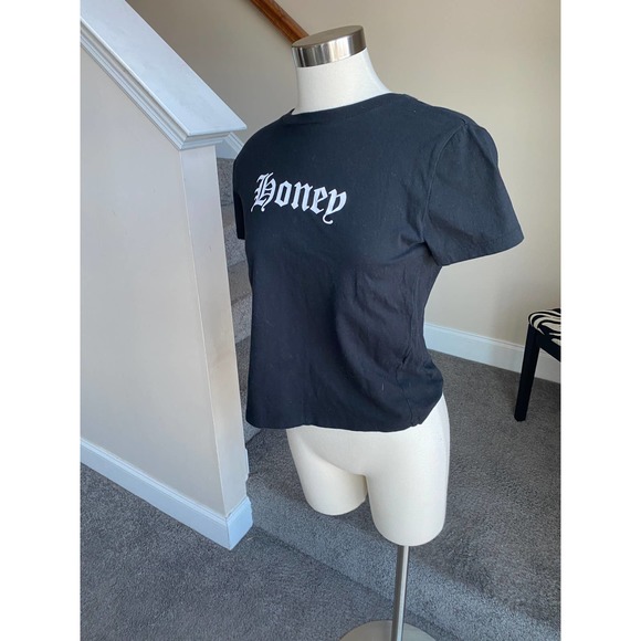 Forever 21 "Honey" black crop top, size small. - Picture 3 of 5